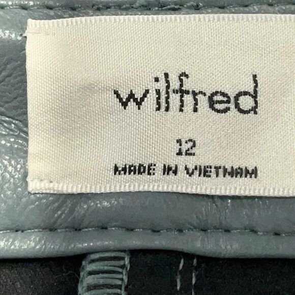 Wilfred Aritzia Faux Leather Pants 12 Green Melina - Picture 3 of 7